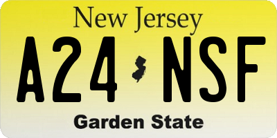 NJ license plate A24NSF