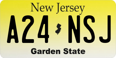 NJ license plate A24NSJ