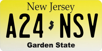 NJ license plate A24NSV