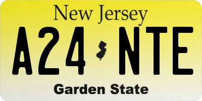 NJ license plate A24NTE