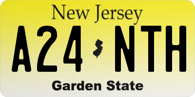 NJ license plate A24NTH