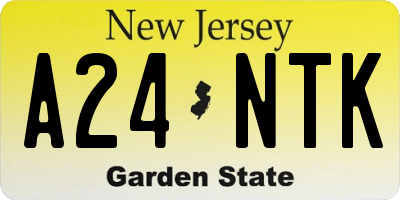 NJ license plate A24NTK
