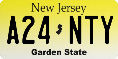 NJ license plate A24NTY