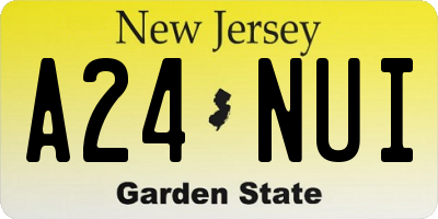 NJ license plate A24NUI