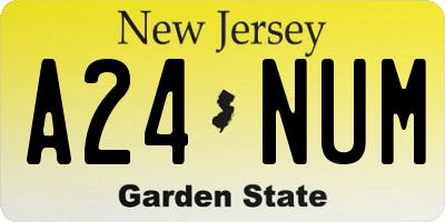 NJ license plate A24NUM