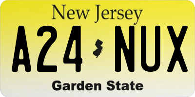 NJ license plate A24NUX