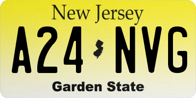 NJ license plate A24NVG