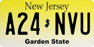 NJ license plate A24NVU