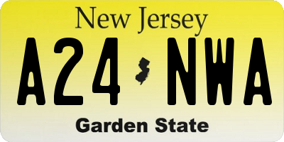 NJ license plate A24NWA