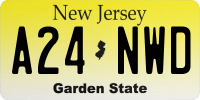 NJ license plate A24NWD