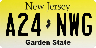 NJ license plate A24NWG