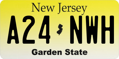 NJ license plate A24NWH