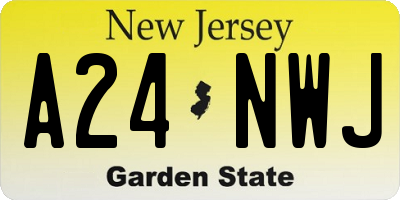 NJ license plate A24NWJ