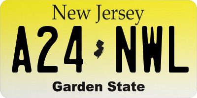 NJ license plate A24NWL