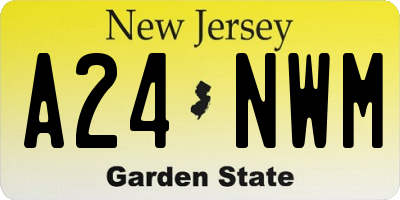 NJ license plate A24NWM