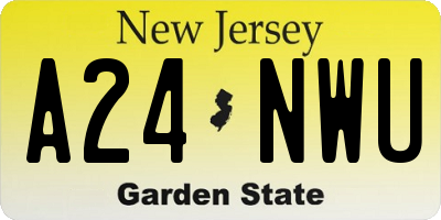 NJ license plate A24NWU