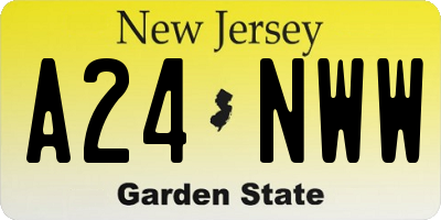 NJ license plate A24NWW