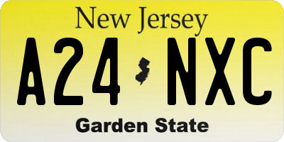 NJ license plate A24NXC