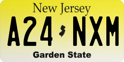 NJ license plate A24NXM