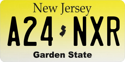 NJ license plate A24NXR