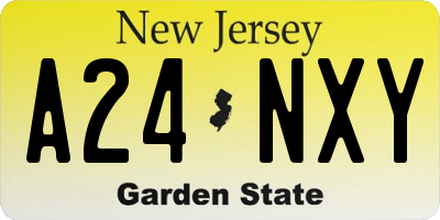 NJ license plate A24NXY