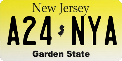 NJ license plate A24NYA
