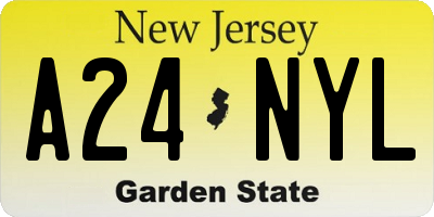 NJ license plate A24NYL