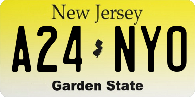 NJ license plate A24NYO