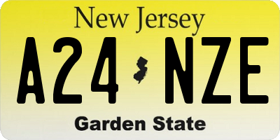 NJ license plate A24NZE