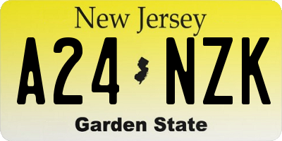 NJ license plate A24NZK