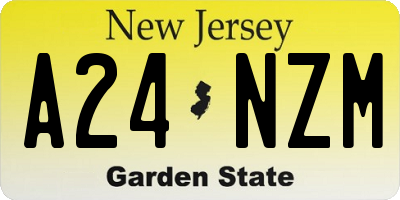 NJ license plate A24NZM