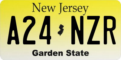 NJ license plate A24NZR