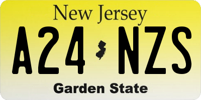 NJ license plate A24NZS