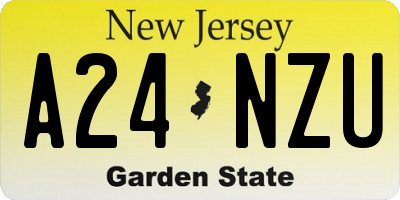 NJ license plate A24NZU