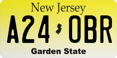 NJ license plate A24OBR