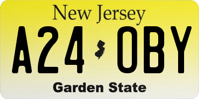 NJ license plate A24OBY