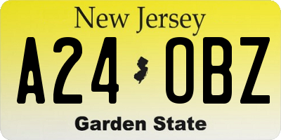 NJ license plate A24OBZ