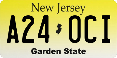 NJ license plate A24OCI
