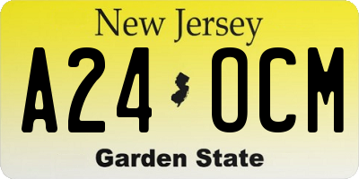 NJ license plate A24OCM