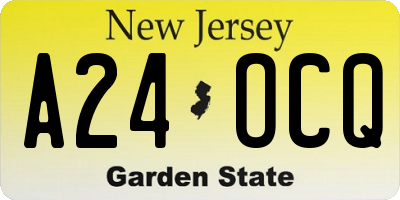 NJ license plate A24OCQ
