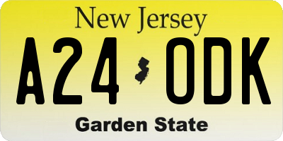 NJ license plate A24ODK