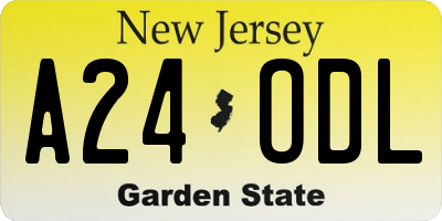 NJ license plate A24ODL