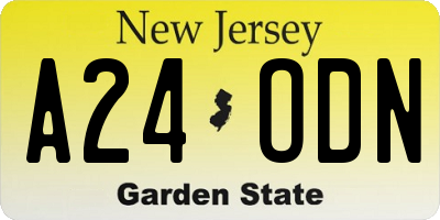 NJ license plate A24ODN