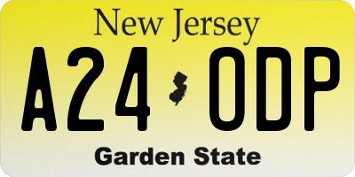 NJ license plate A24ODP
