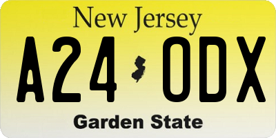 NJ license plate A24ODX