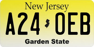 NJ license plate A24OEB