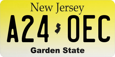 NJ license plate A24OEC