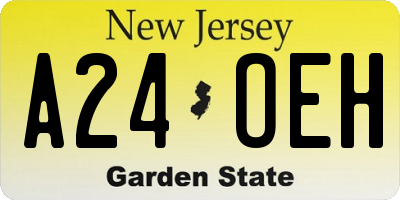 NJ license plate A24OEH