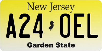 NJ license plate A24OEL