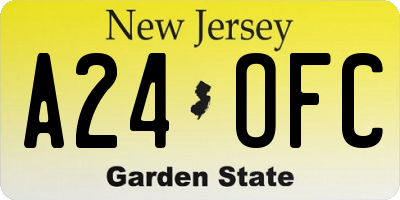NJ license plate A24OFC